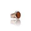 Natural Hessonite Silver Ring 12.00 Ct — side view, lab certified natural gemstone