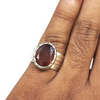 Natural Hessonite Silver Ring 12.00 Ct — natural gemstone ring view 4