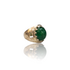Natural Emerald Silver Ring 7.15 Ct — side view, lab certified natural emerald panna