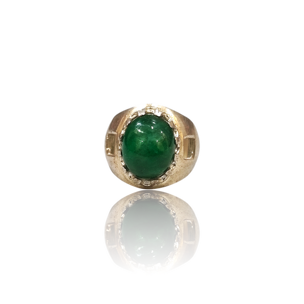 Natural Emerald Silver Ring 7.15 Ct — close up detail, authentic emerald panna silver ring