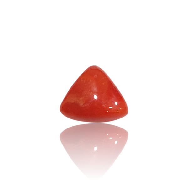 Natural red coral moonga silver gemstone 3.80ct — lab certified Click Gems