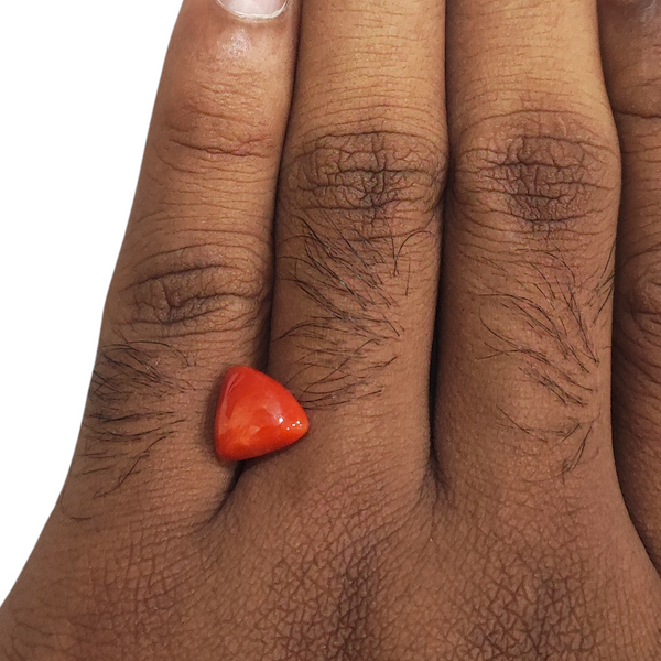 Natural Red Coral 3.80Ct — natural red coral moonga gemstone view 4