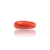 Natural Red Coral 3.92Ct — close up detail, authentic red coral moonga silver gemstone