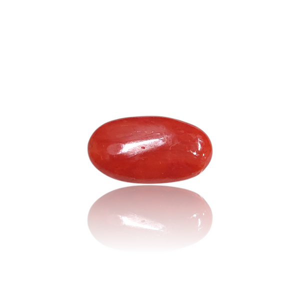 Natural Red Coral 4.10Ct — side view, lab certified natural red coral moonga