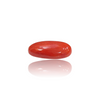 Natural Red Coral 4.10Ct — close up detail, authentic red coral moonga silver gemstone