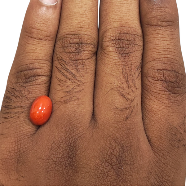 Natural Red Coral 5.30Ct — natural red coral moonga gemstone view 4