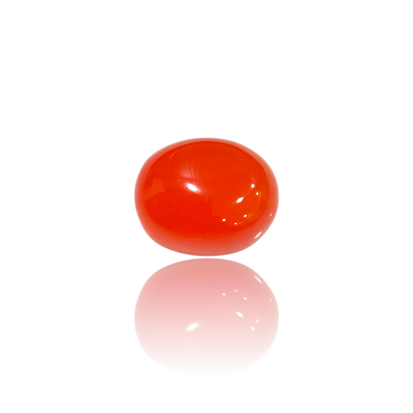 Natural carnelian aqiq silver gemstone 5.65ct — lab certified Click Gems