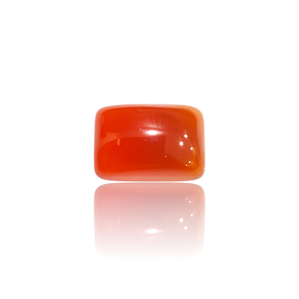 Natural Carnelian Aqiq 15.14Ct — side view, lab certified natural carnelian aqiq