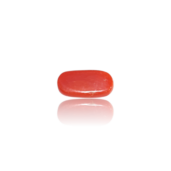 Natural Red Coral 2.28Ct — side view, lab certified natural red coral moonga