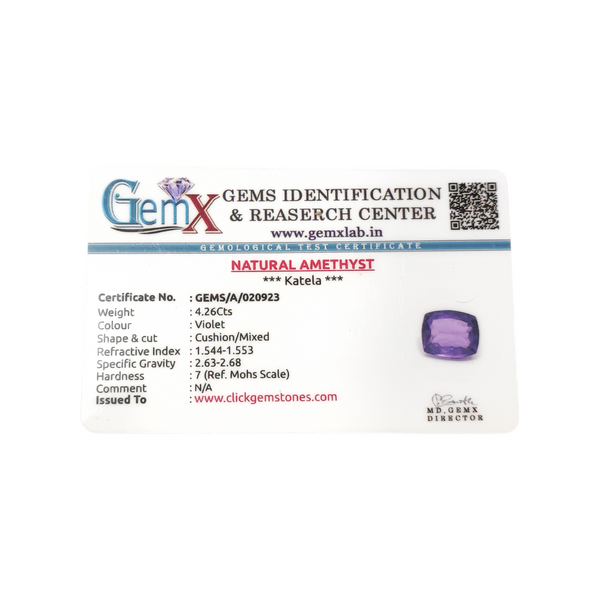 Natural Amethyst 4.26Ct — natural amethyst katela gemstone view 5