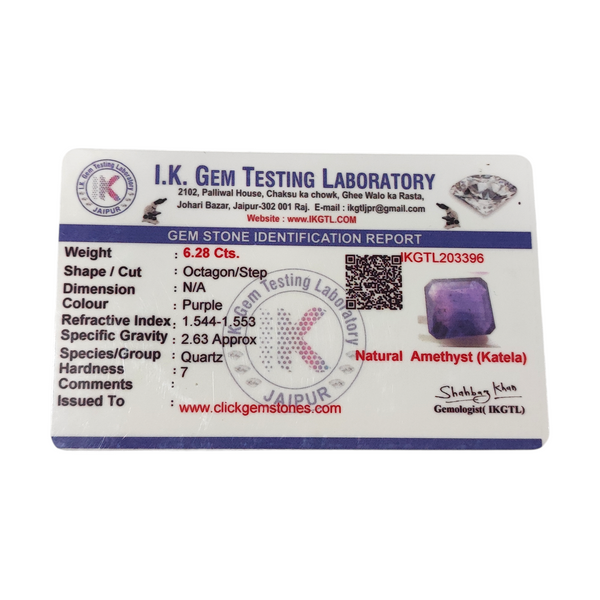 Natural Amethyst 6.28Ct — natural amethyst katela gemstone view 5