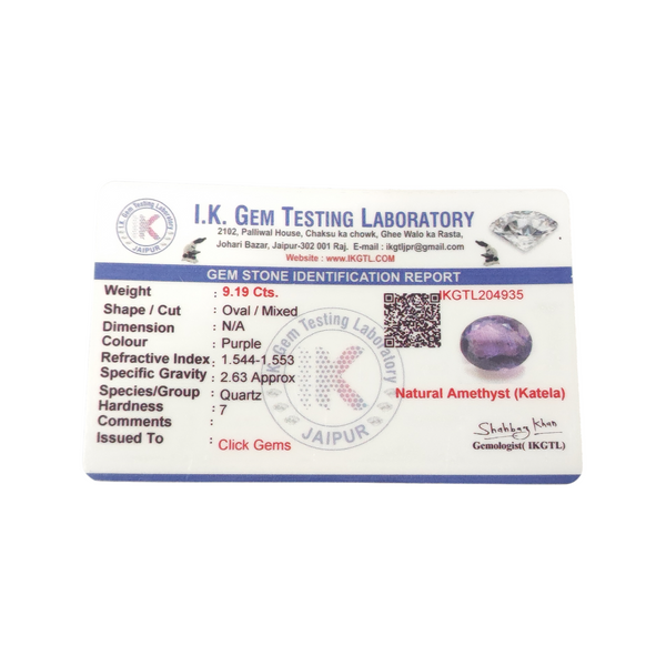 Natural Amethyst 9.19Ct — natural amethyst katela gemstone view 5