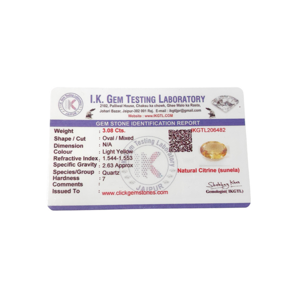 Natural Citrine 3.08Ct — natural citrine sunela gemstone view 5