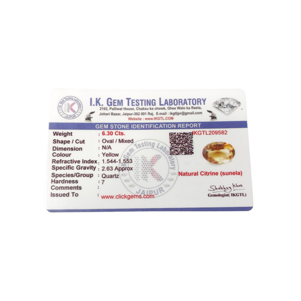 Natural Citrine 6.30Ct — natural citrine sunela gemstone view 5