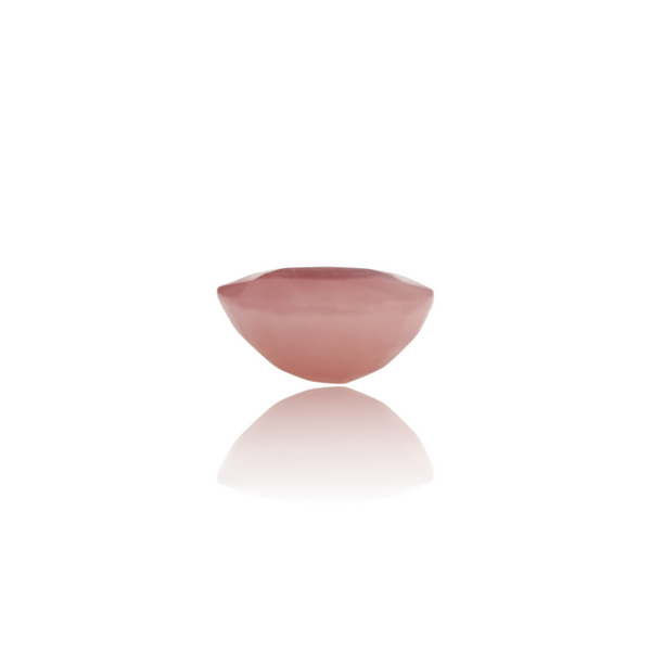Natural Pink Sapphire 6.54Ct — close up detail, authentic pink sapphire silver gemstone