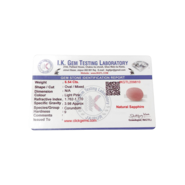 Natural Pink Sapphire 6.54Ct — natural pink sapphire gemstone view 5