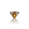 Natural Citrine Silver Ring 8.30 Ct — close up detail, authentic citrine sunela silver ring