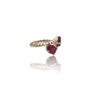 Natural Ruby Ladies Multistone Ring 1.68 Ct — side view, lab certified natural natural ruby manik