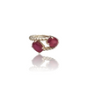Natural Ruby Ladies Multistone Ring 1.68 Ct — close up detail, authentic natural ruby manik silver ring
