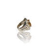 Natural Citrine Silver Ring 4.55 Ct — side view, lab certified natural citrine sunela