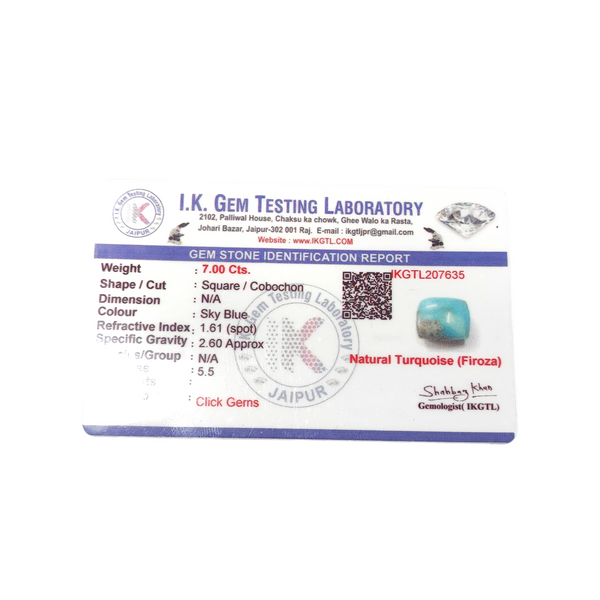 Natural Irani Fairoos 7.00Ct — natural Irani firoza turquoise gemstone view 5