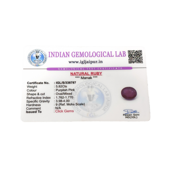 Natural Ruby 5.82Ct — natural natural ruby manik gemstone view 5