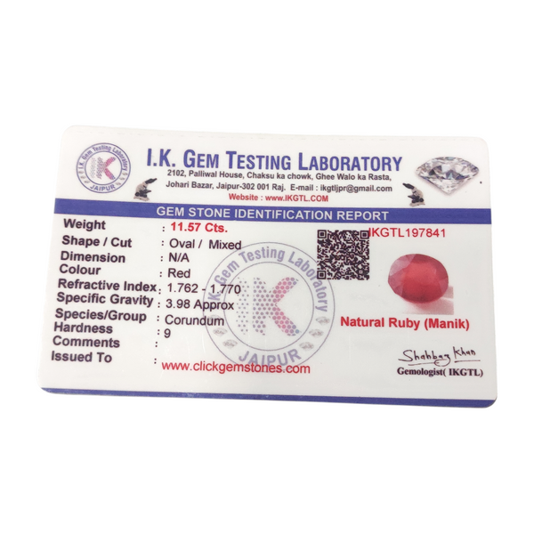 Natural Ruby 11.57Ct — natural natural ruby manik gemstone view 5