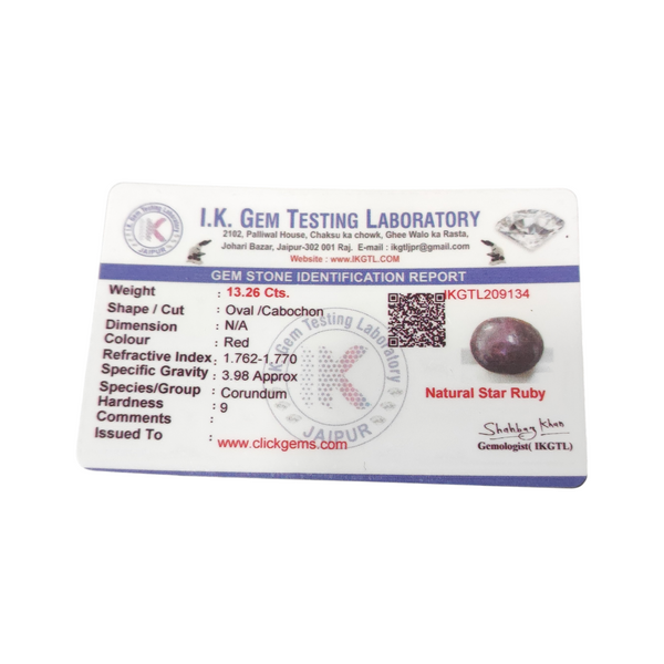 Natural Star Ruby 13.26Ct — natural natural ruby manik gemstone view 5