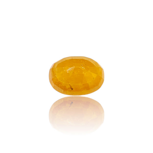 Natural Yellow Sapphire 7.25Ct — side view, lab certified natural yellow sapphire pukhraj
