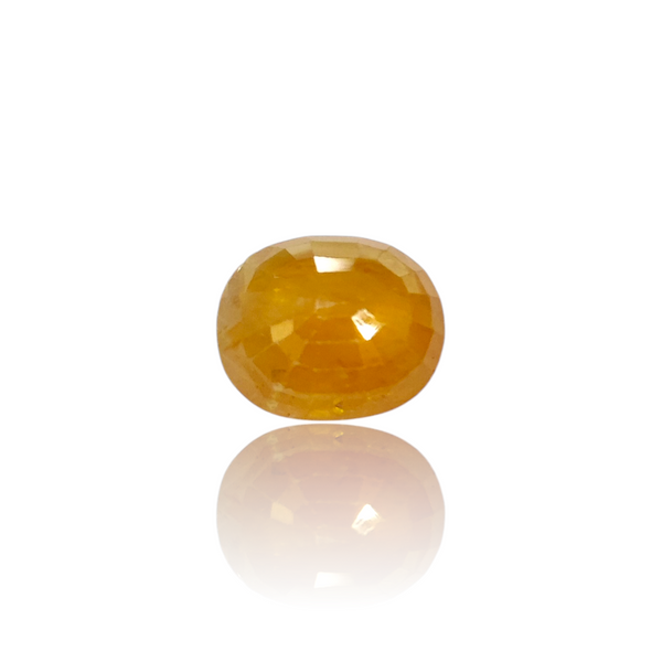 Natural Yellow Sapphire 8.69Ct — side view, lab certified natural yellow sapphire pukhraj