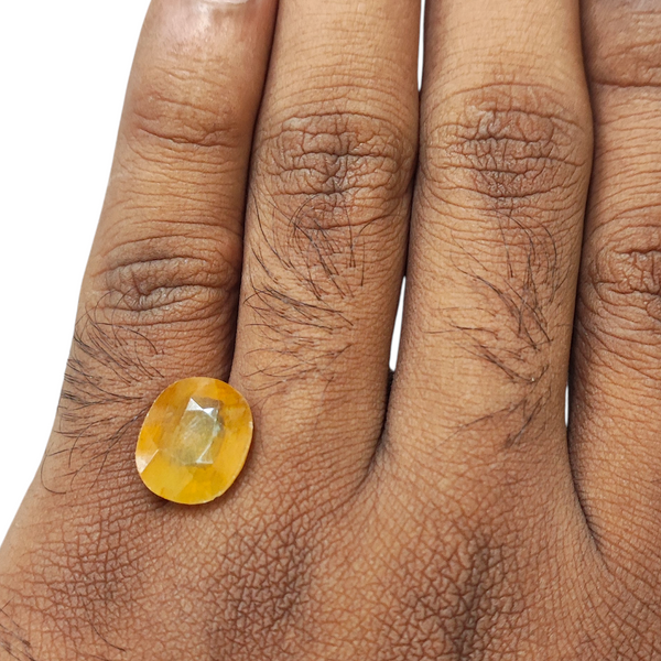 Natural Yellow Sapphire 8.69Ct — natural yellow sapphire pukhraj gemstone view 4