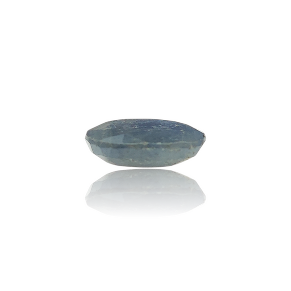 Natural Blue Sapphire 3.06Ct — close up detail, authentic blue sapphire neelam silver gemstone