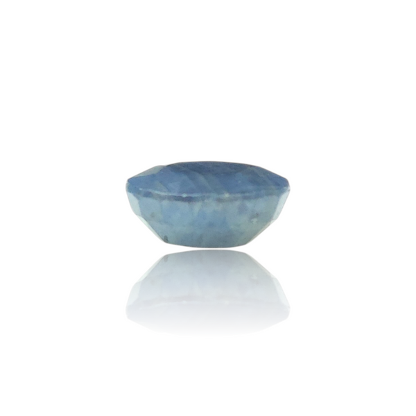 Natural Blue Sapphire 4.68Ct — close up detail, authentic blue sapphire neelam silver gemstone