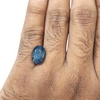 Natural Blue Sapphire 9.38Ct — close up detail, authentic blue sapphire neelam silver gemstone