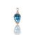 Natural blue topaz silver pendant 9.57ct — lab certified Click Gems