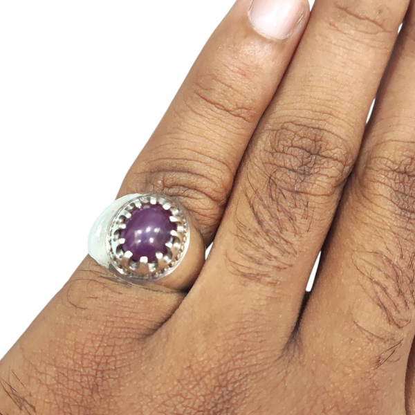 Natural Ruby Silver Ring 5.08 Ct
