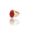 Natural Carnelian Silver Ring 11.36 Ct