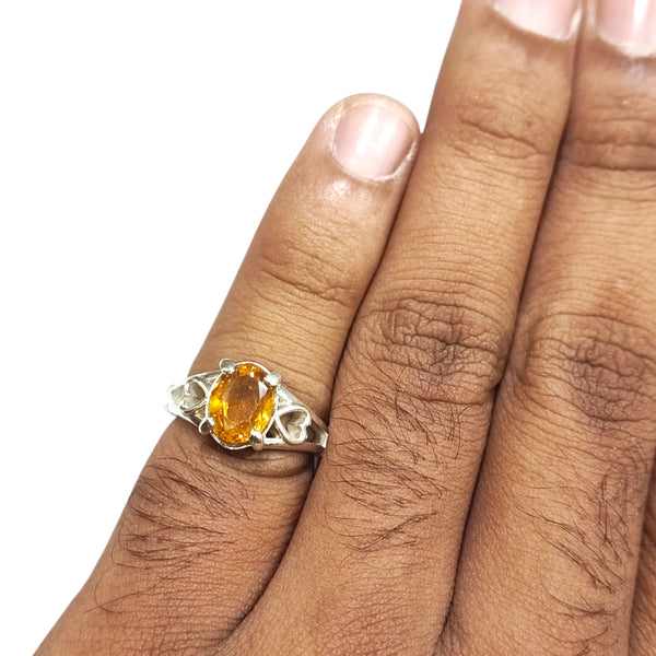 Natural Citrine Silver Ring 1.95 Ct