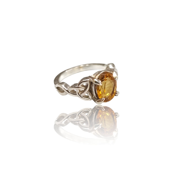 Natural Citrine Silver Ring 1.84 Ct
