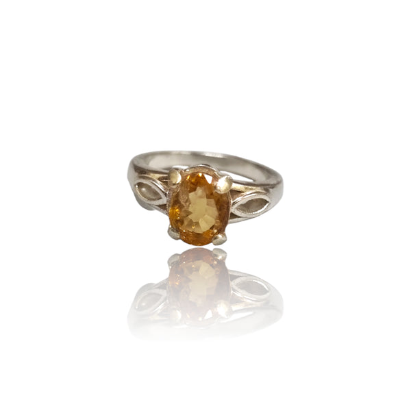 Natural Citrine Silver Ring 1.76 Ct