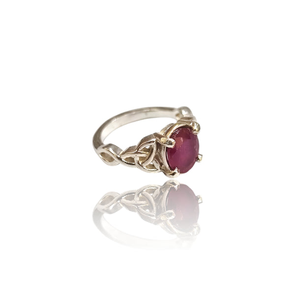 Natural Ruby Silver Ring 2.20 Ct