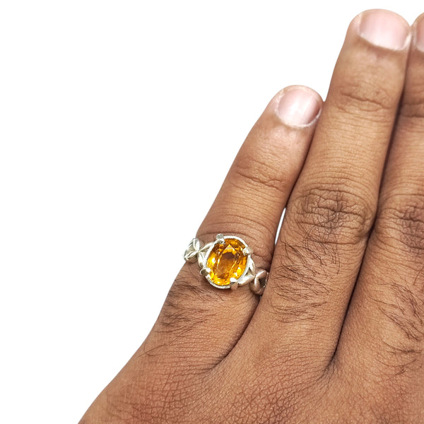 Natural Citrine Silver Ring 2.61 Ct
