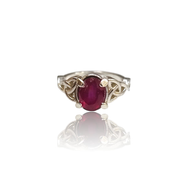 Natural Ruby Silver Ring 2.56 Ct