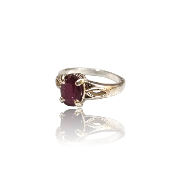 Natural Ruby Silver Ring 1.80 Ct