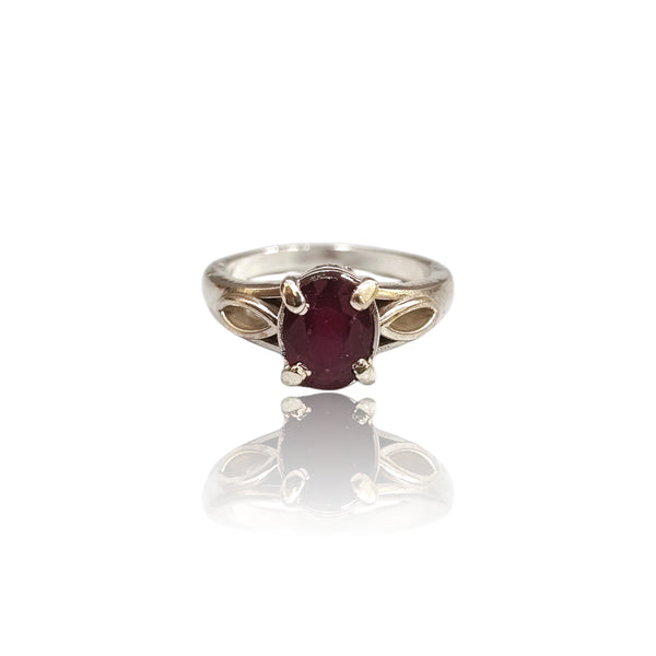 Natural Ruby Silver Ring 1.80 Ct