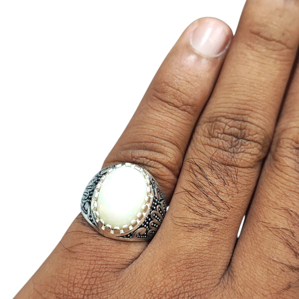 Natural Opal Silver Ring 5.19 Ct