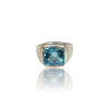 Natural Blue Topaz Silver Ring 8.02 Ct