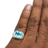 Natural Blue Topaz Silver Ring 8.02 Ct