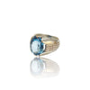 Natural Blue Topaz Silver Ring 7.77 Ct