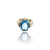 Natural Blue Topaz Silver Ring 7.77 Ct